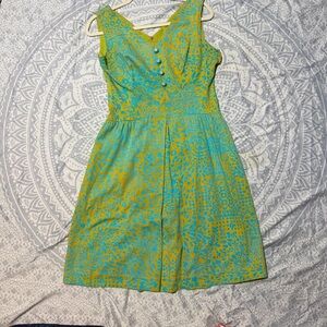 Vintage 1950 Saks Fifth Avenue DressUnion Made Atomic Floral Print mid century